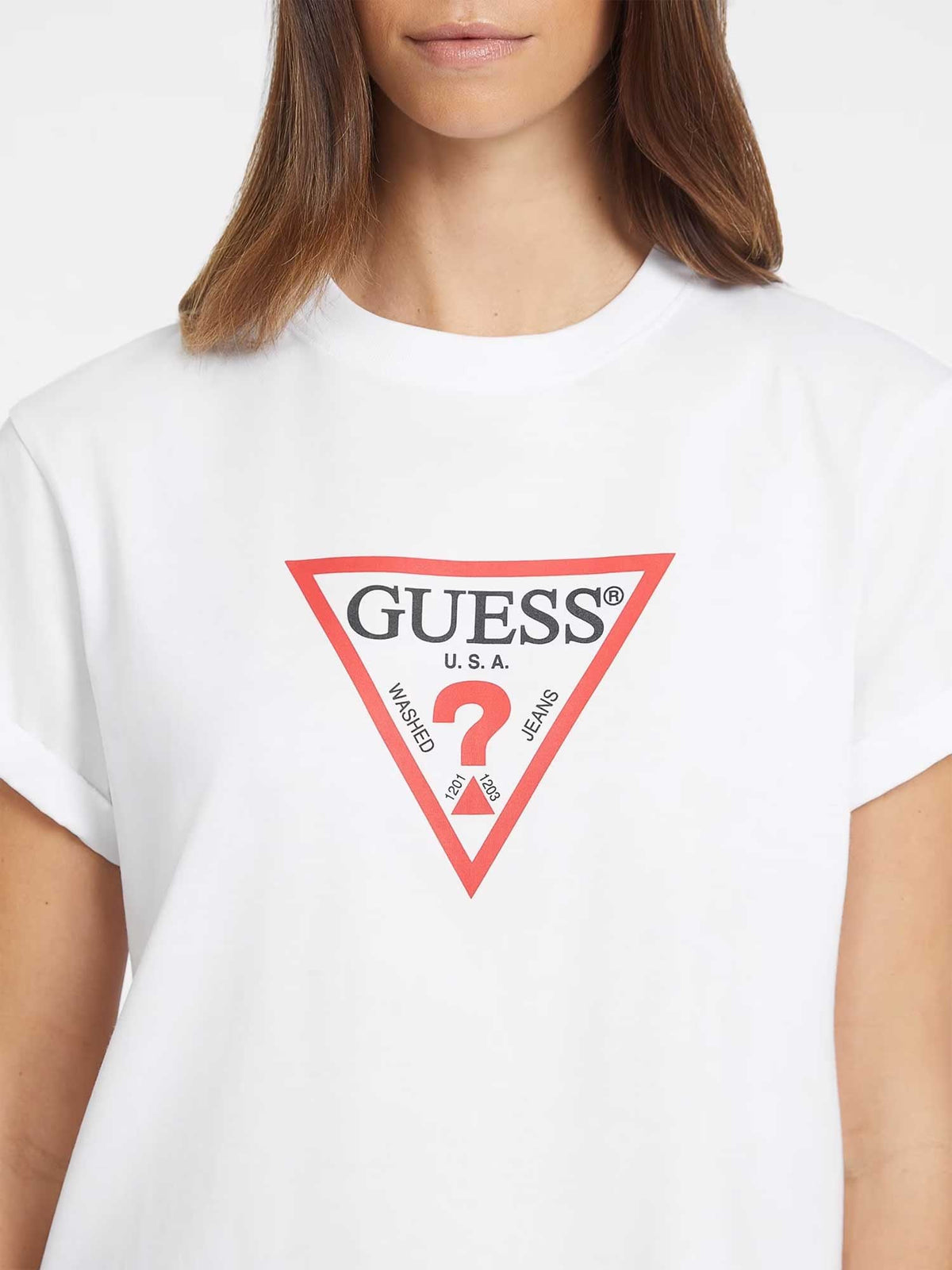 GUESS JEANS Тениска GJ SS CN BOXY ICONIC TEE