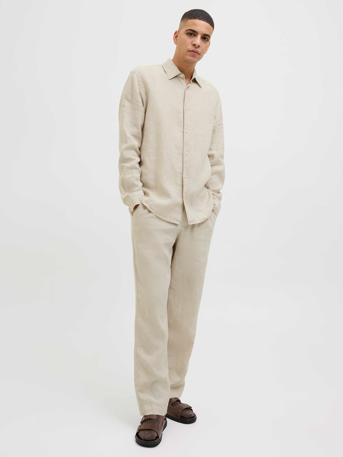 JACK & JONES Риза JPRCCLAWRENCE LINEN L/S SHIRT SN