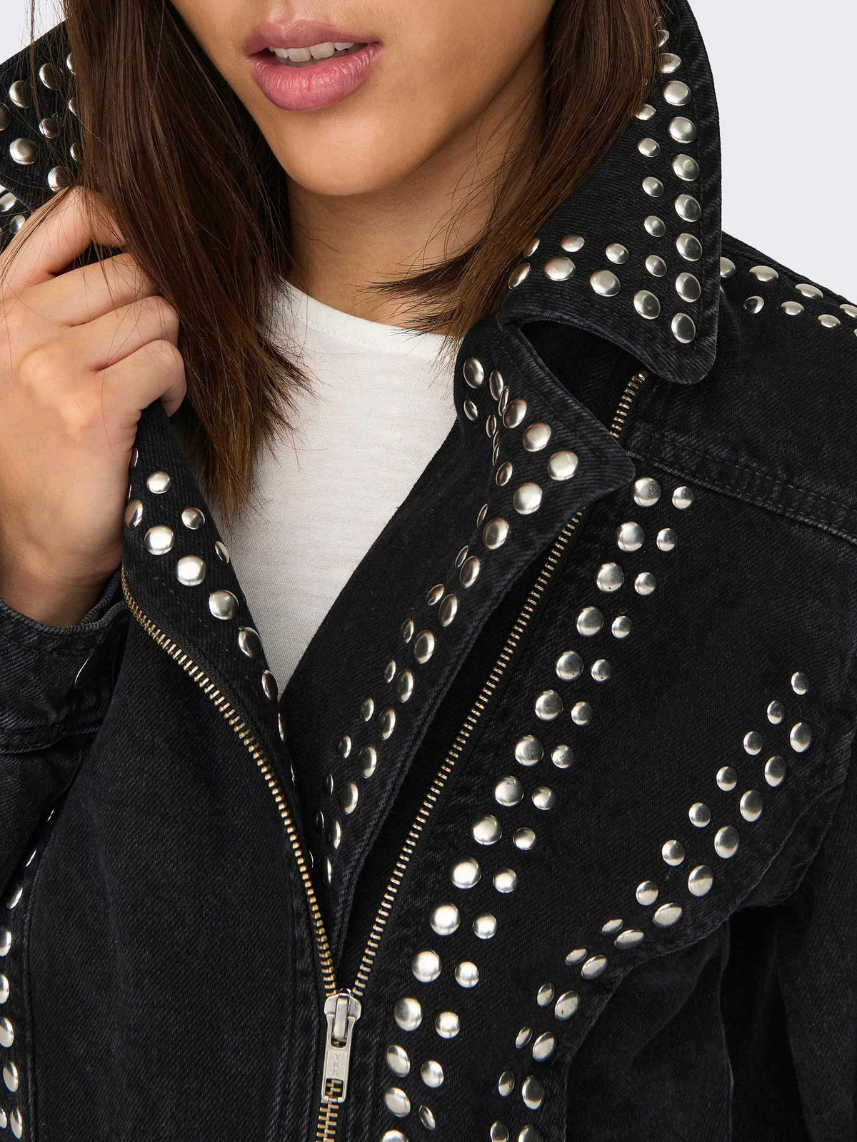 ONLY Яке ONLGILLA LS STUD DNM BIKER JACKET CRO