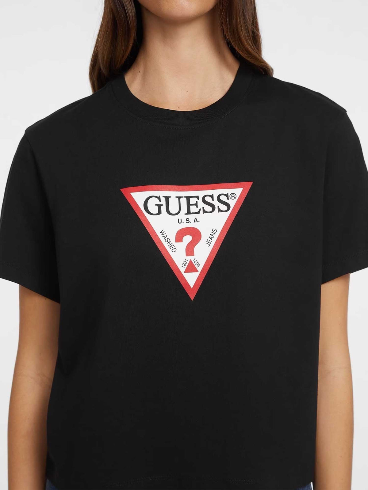 GUESS JEANS Тениска GJ SS CN BOXY ICONIC TEE
