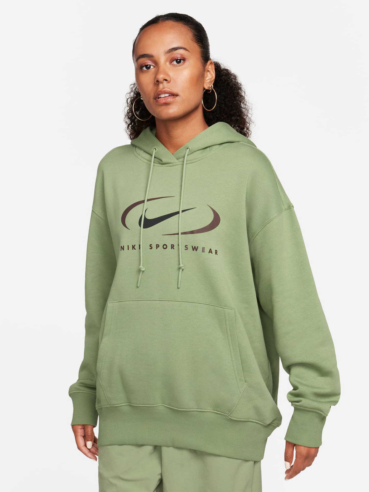 NIKE Суитшърт W NSW FLC OS PO HDY SWSH